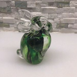 Kerry Glass Bunny Figurine Paperweight.